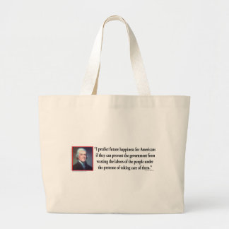 Thomas Jefferson on American Happiness Large Tote Bag