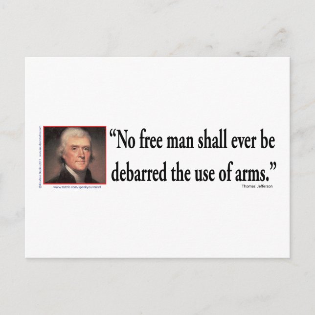 Thomas Jefferson on Gun Rights Postcard (Front)