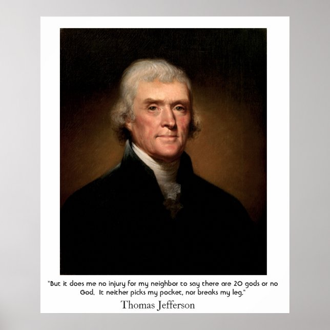 Thomas Jefferson on the State and Religion Poster (Front)