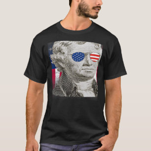 Thomas Jefferson Patriotic American Flag 4th of Ju T-Shirt