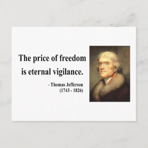 Thomas Jefferson Quote 2c Postcard