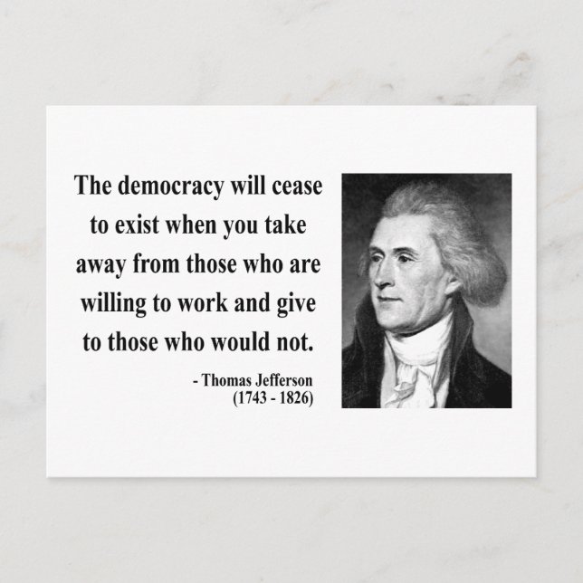 Thomas Jefferson Quote 3b Postcard (Front)
