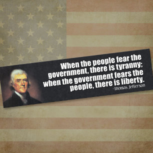 Thomas Jefferson Quote Bumper Sticker