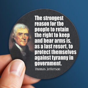 Thomas Jefferson Quote Classic Round Sticker
