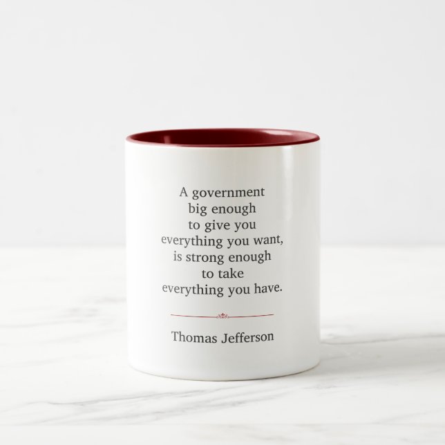 Thomas Jefferson Quote Two-Tone Coffee Mug (Center)