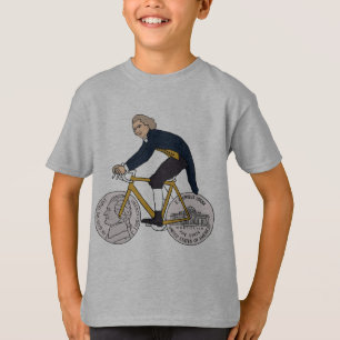 Thomas Jefferson Riding Bike W/ Nickel Wheels T-Shirt