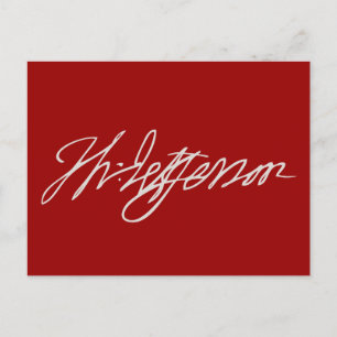 Thomas Jefferson Signature Postcard