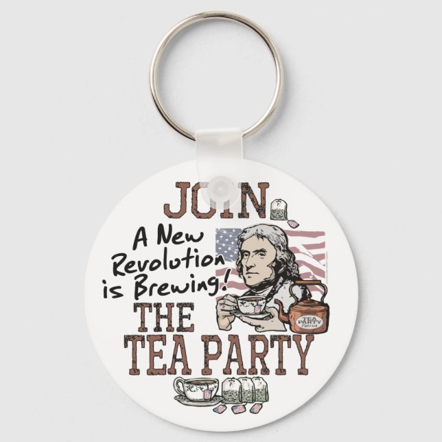 Thomas Jefferson Tea Party Shirts and Gifts Key Ring (Front)