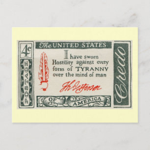 Thomas Jefferson Tyranny Vintage Postcard