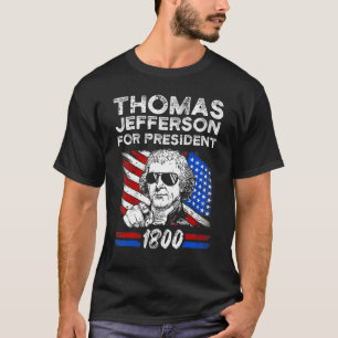 Thomas Jefferson Usa Flag American Fourth Of July T-Shirt