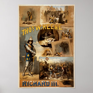 Thomas Keene in Richard III Vintage Theatre Poster