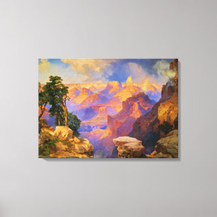 Thomas Moran art, Grand Canyon with Rainbow Canvas Print