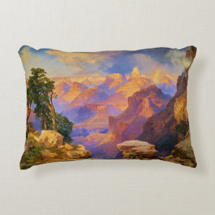 Thomas Moran art, Grand Canyon with Rainbow Decorative Cushion