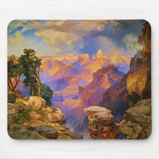 Thomas Moran art, Grand Canyon with Rainbow Mouse Mat (Front)