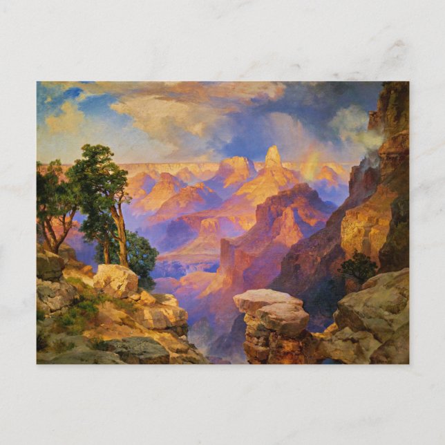 Thomas Moran art, Grand Canyon with Rainbow Postcard (Front)