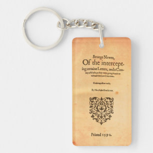 Thomas Nashe 1592 Title Page Shakespeare Keychain