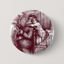 Thomas Nast Santa Claus "Caught" 6 Cm Round Badge