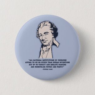 Thomas Paine - Mega-Churches 6 Cm Round Badge