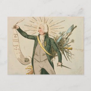 Thomas Paine Political Cartoon Postcard