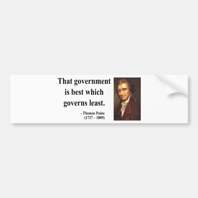 Thomas Paine Quote 1b Bumper Sticker (Front)