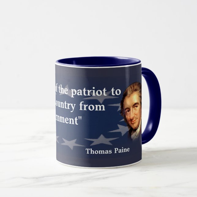 Thomas Paine Quote on The Duty of The Patriot Mug (Front Right)
