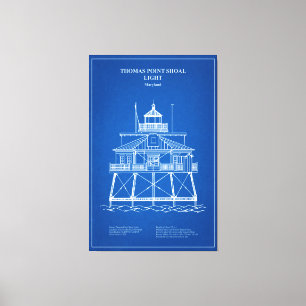 Thomas Point Shoal Lighthouse - Maryland - AD Canvas Print