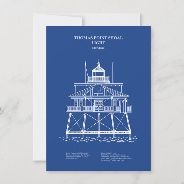 Thomas Point Shoal Lighthouse - Maryland - AD Card (Front)