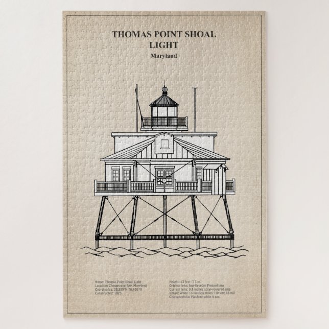 Thomas Point Shoal Lighthouse - Maryland - SBD Jigsaw Puzzle (Vertical)