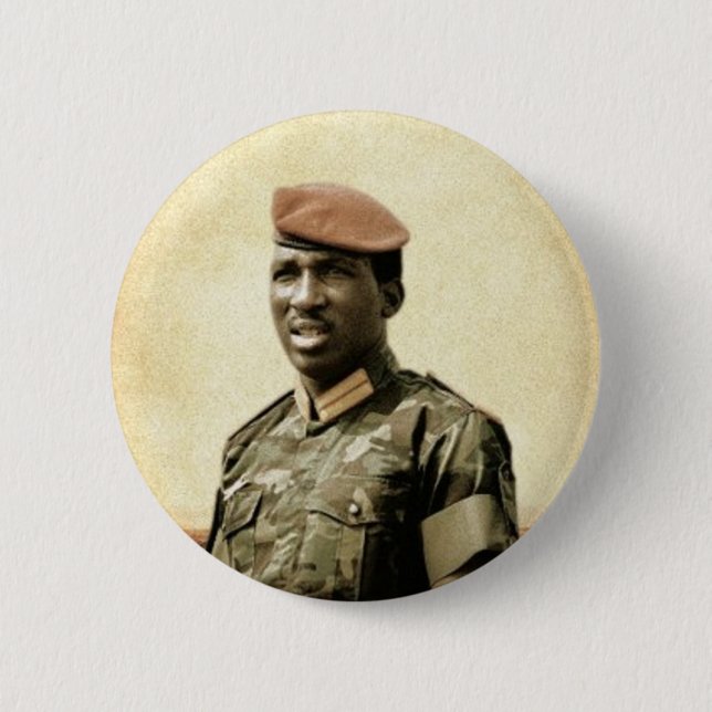 Thomas Sankara - Burkina Faso - African President 6 Cm Round Badge (Front)