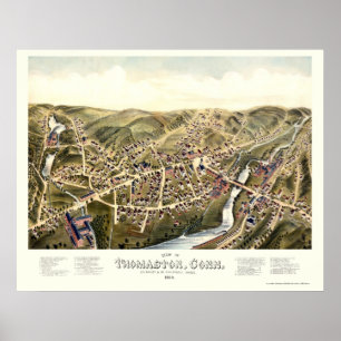 Thomaston, CT Panoramic Map - 1879 Poster