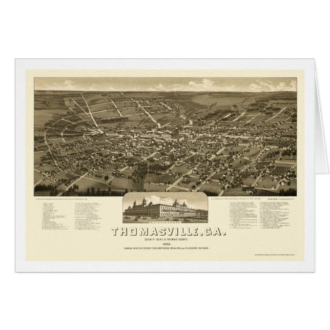 Thomasville, GA Panoramic Map - 1885 (Front Horizontal)