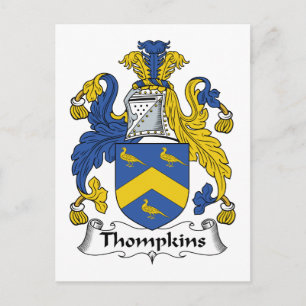 Thompkins Family Crest Postcard