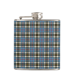 Thompson Clan Light Blue Dress Tartan Hip Flask