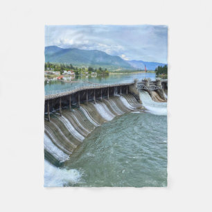 Thompson Falls Dam Fleece Blanket