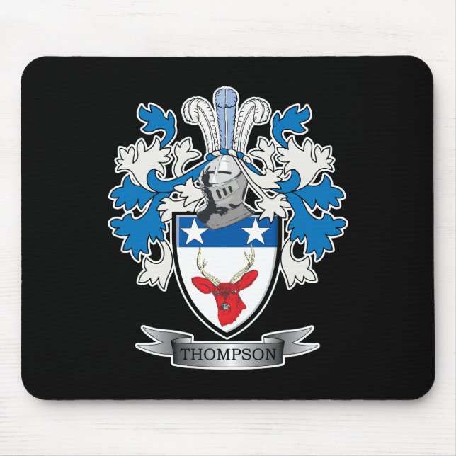 Thompson Family Crest Coat of Arms Mouse Mat (Front)