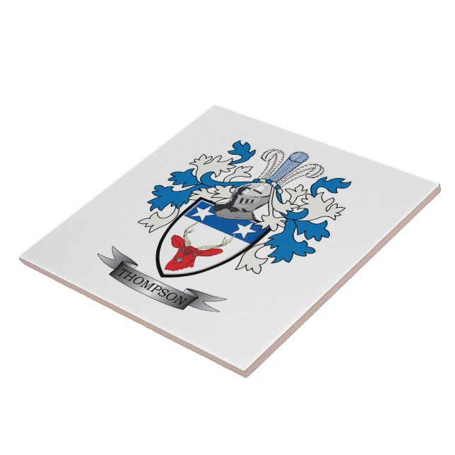 Thompson Family Crest Coat of Arms Tile (Side)