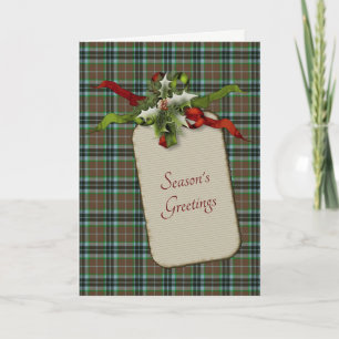 Thompson Hunting Ancient Tartan Christmas Holiday Card