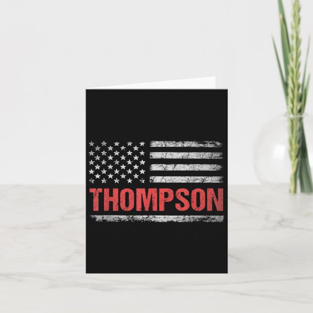 Thompson Name American Flag - Thompson Last Name  Card (Front)