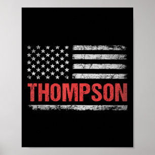 Thompson Name American Flag - Thompson Last Name Poster