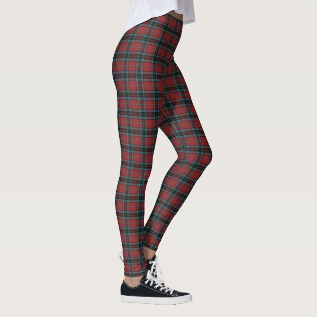 Thompson Red Modern Original Scottish Tartan Leggings (Right)