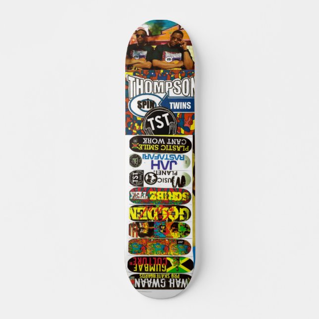 THOMPSON SPIN TWINS.  WP  Skateboard (Front)