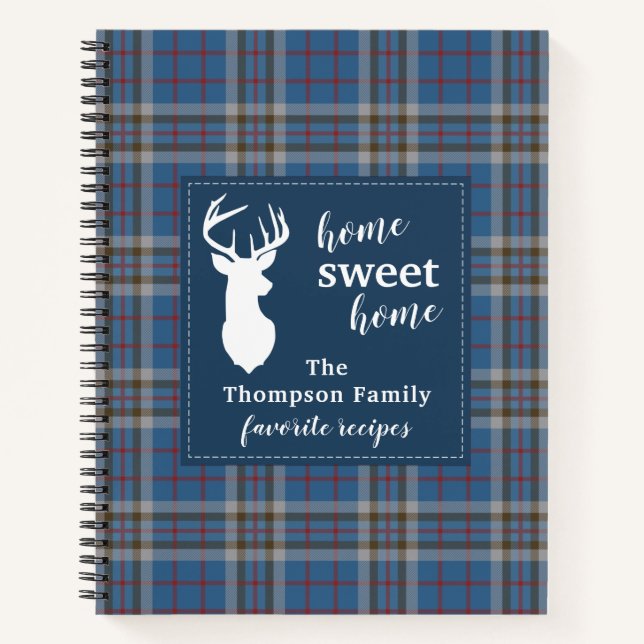 Thompson Tartan Personalised Plaid Family Recipe Notebook (Front)