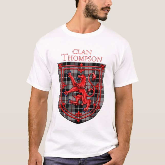 Thompson Tartan Scottish Plaid Lion Rampant T-Shirt (Front)