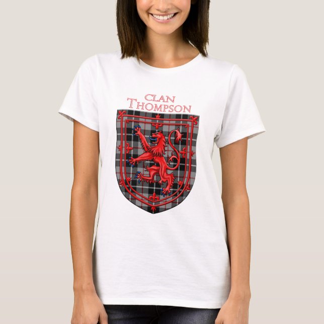 Thompson Tartan Scottish Plaid Lion Rampant T-Shirt (Front)