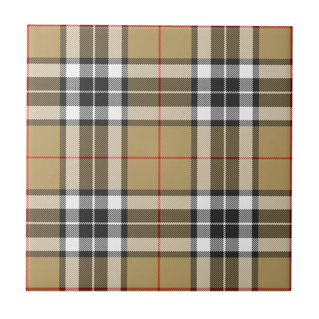 Thomson Camel Clan Hunting Tartan Plaid Tile (Front)