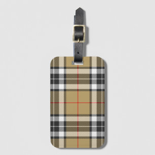 Thomson Camel Tartan Plaid Pattern Family Fashion Luggage Tag