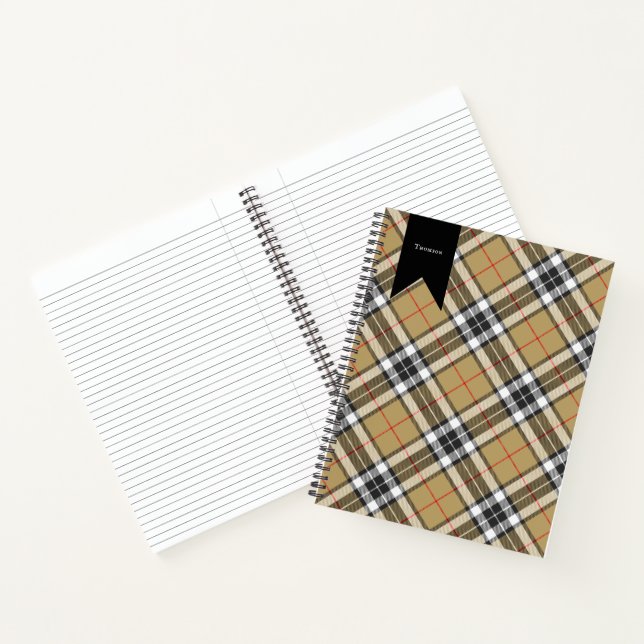 Thomson Camel Tartan Plaid Pattern Family Fashion Notebook (Inside)