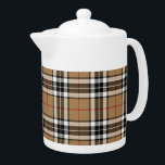 Thomson Camel Teapot<br><div class="desc">A relatively new tartan,  the Thom(p)son Camel tartan is highlighted in black,  cream (or camel) and red,  and is registered with the Scottish Register of Tartans. Designed by Button Knows Best,  © ButtonKnowsBest™,  All Rights Reserved.</div>