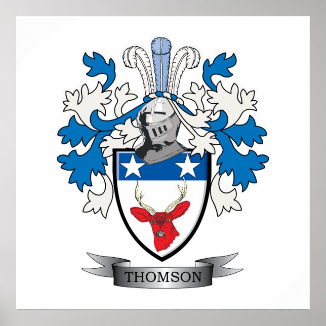 Thomson Family Crest Coat of Arms Poster (Front)