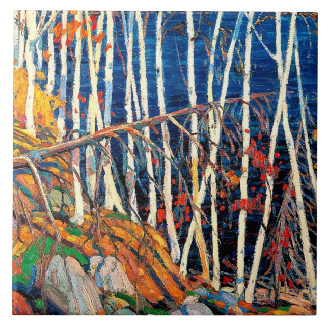 Thomson - In the Northland, fine art painting Tile (Front)